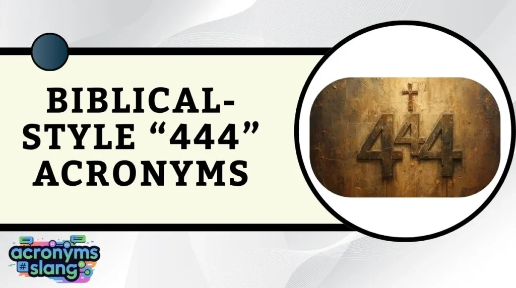 Biblical-Style “444” Acronyms