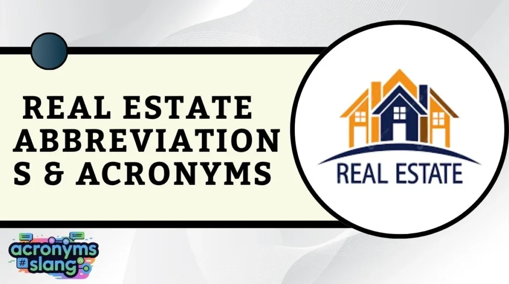 Real Estate Abbreviations & Acronyms